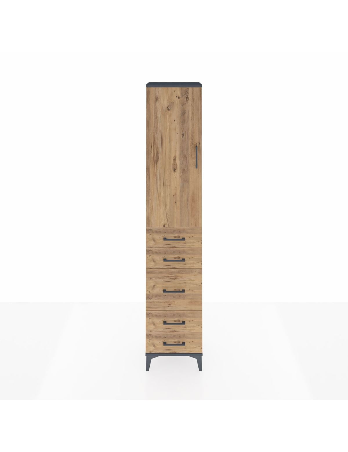 Arges Dolap 2 Raflı 5 Çekmeceli Tek Askılı 44x30x221 - S28M112V6A