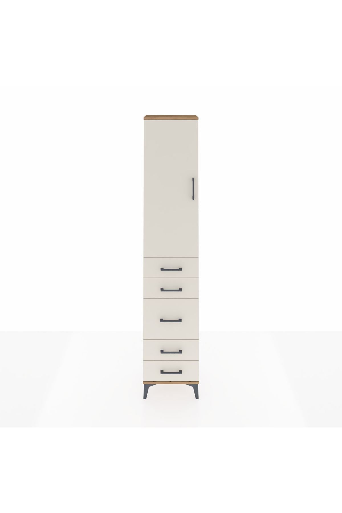 Arges Dolap 2 Raflı 5 Çekmeceli Tek Askılı 44x30x221 - S28M112V7A