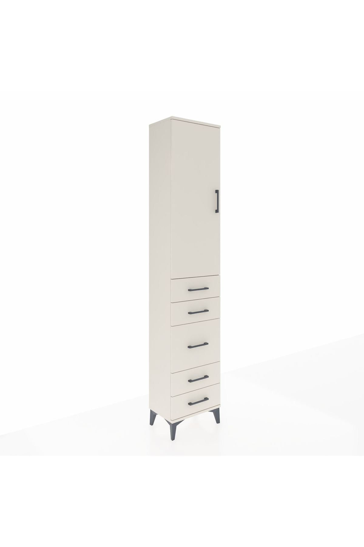 Arges Dolap 3 Raflı 5 Çekmeceli Tek Kapaklı 44x30x221 - S28M113V1A