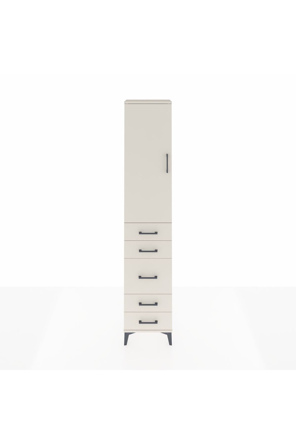 Arges Dolap 3 Raflı 5 Çekmeceli Tek Kapaklı 44x30x221 - S28M113V1A