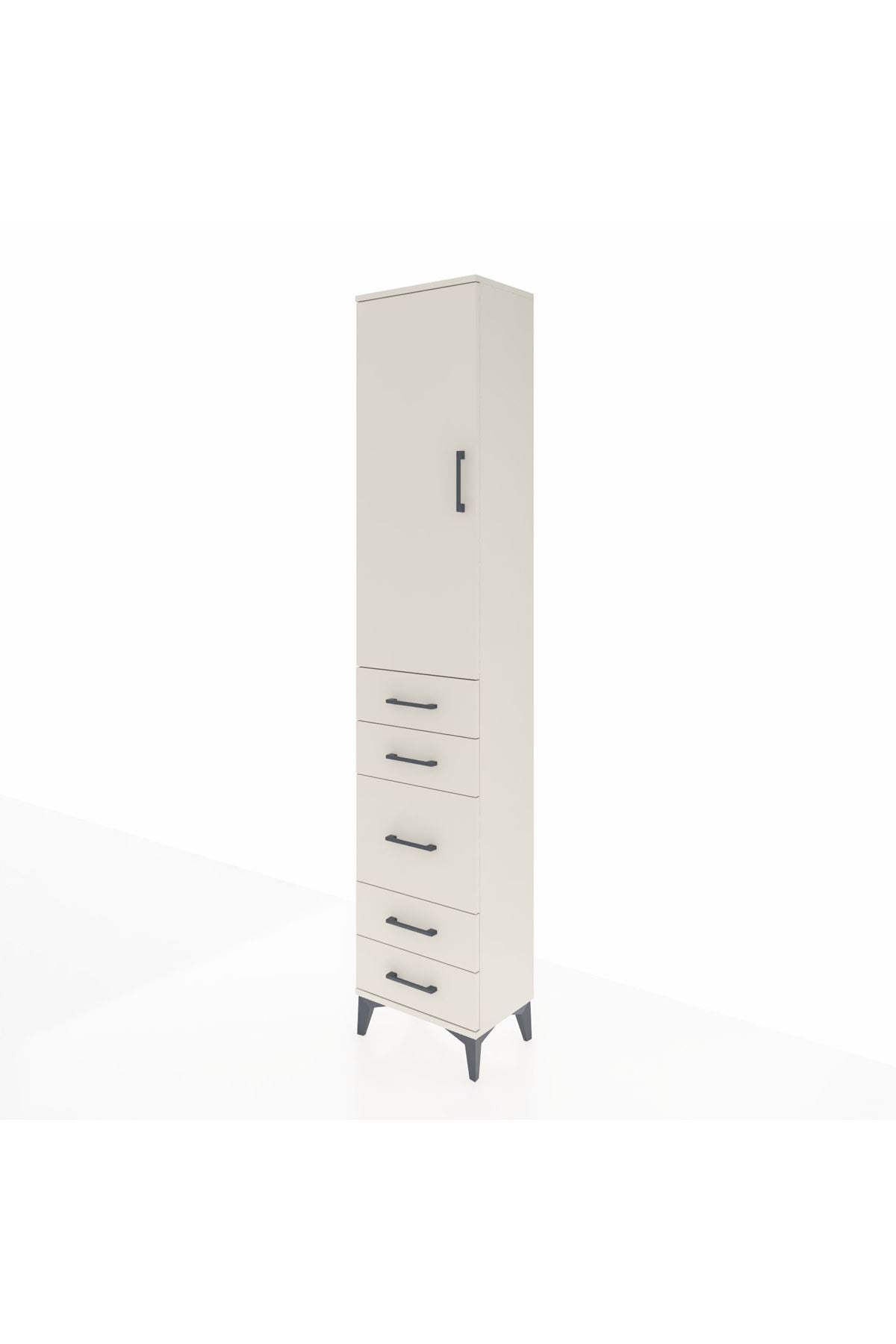 Arges Dolap 3 Raflı 5 Çekmeceli Tek Kapaklı 44x30x221 - S28M113V1A