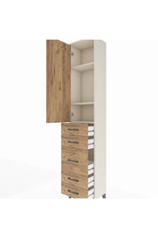 Arges Dolap 3 Raflı 5 Çekmeceli Tek Kapaklı 44x30x221 - S28M113V3A