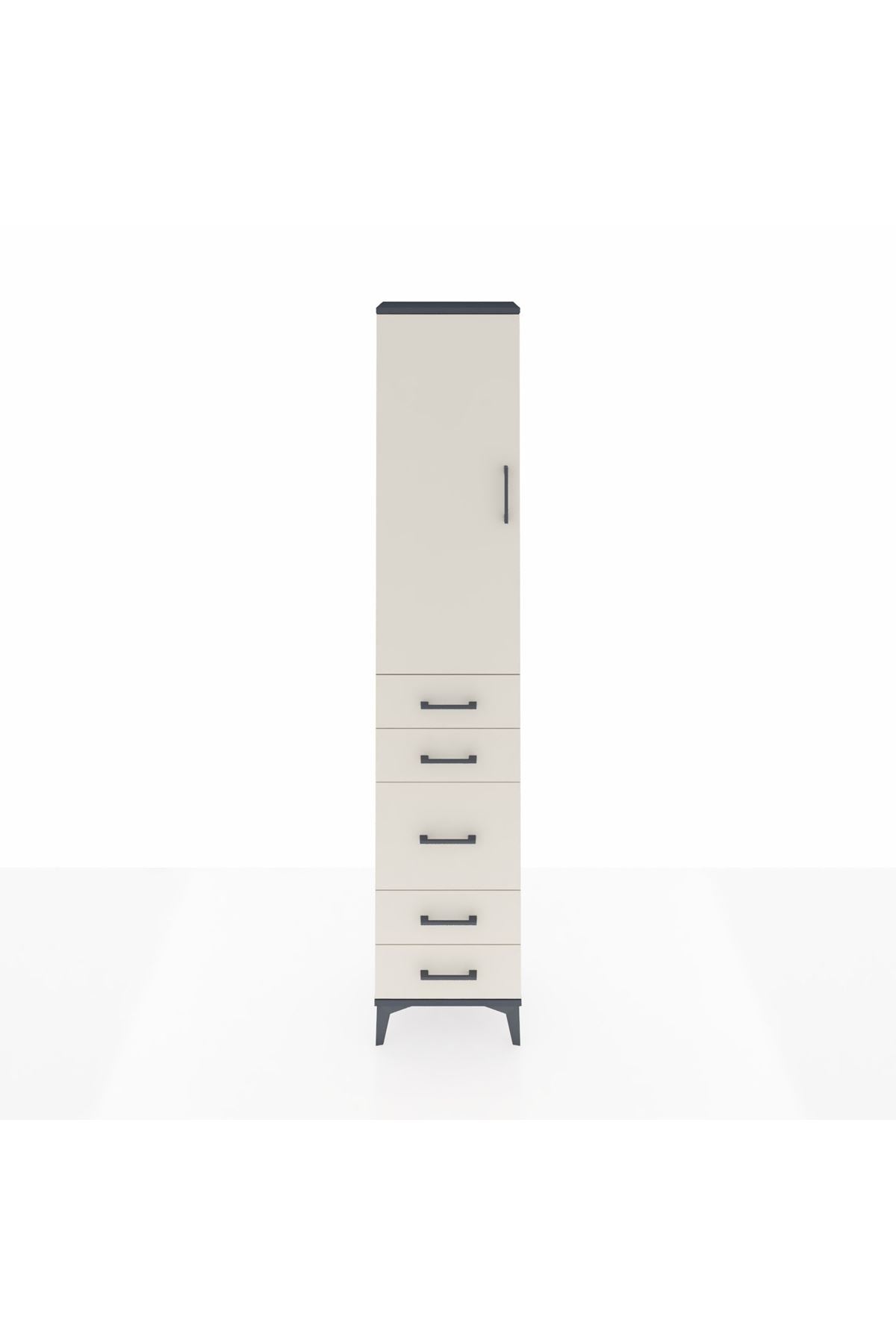 Arges Dolap 3 Raflı 5 Çekmeceli Tek Kapaklı 44x30x221 - S28M113V4A