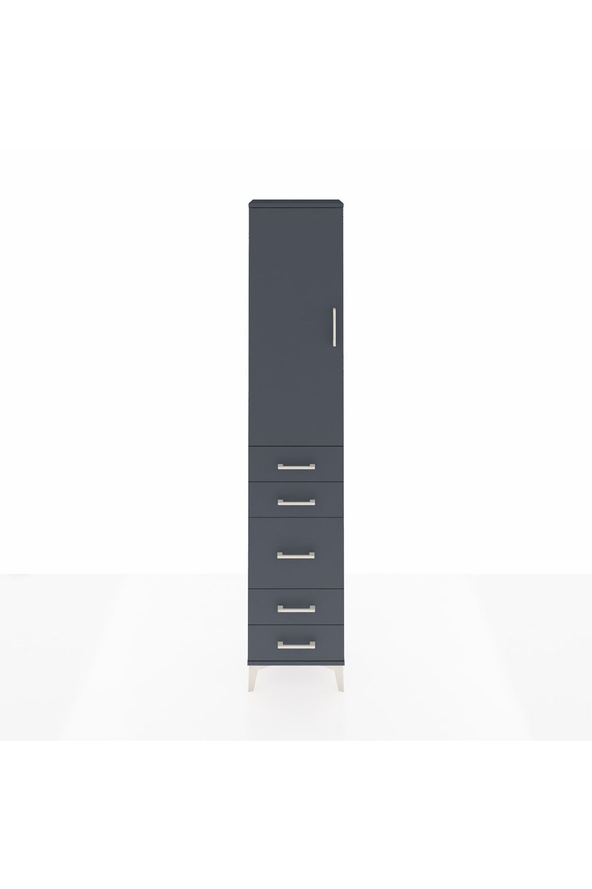 Arges Dolap 3 Raflı 5 Çekmeceli Tek Kapaklı 44x30x221 - S28M113V5A