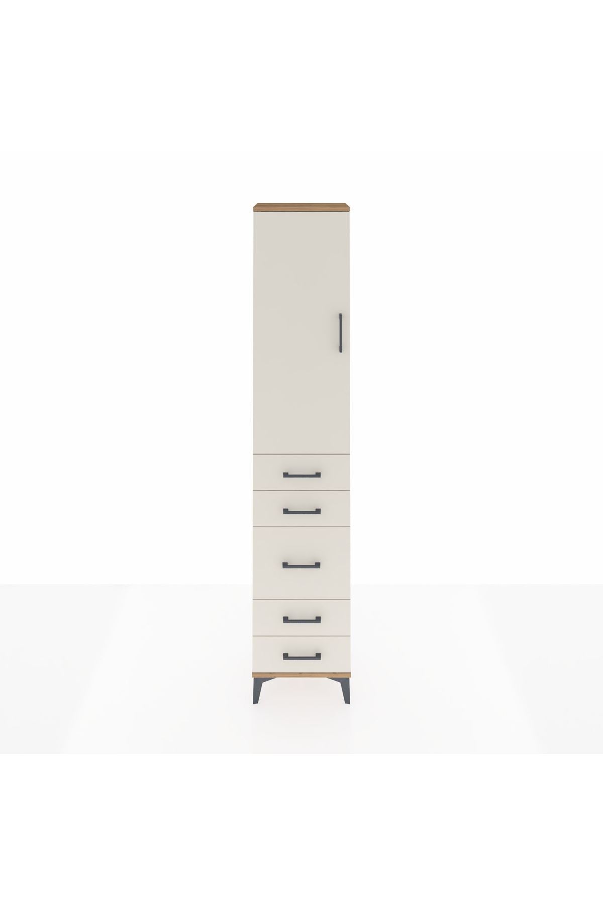 Arges Dolap 3 Raflı 5 Çekmeceli Tek Kapaklı 44x30x221 - S28M113V7A