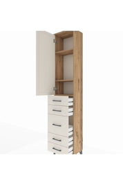 Arges Dolap 3 Raflı 5 Çekmeceli Tek Kapaklı 44x30x221 - S28M113V7A
