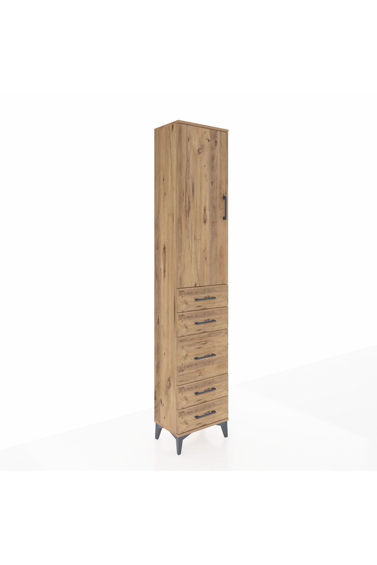 Arges Dolap 3 Raflı 5 Çekmeceli Tek Kapaklı 44x30x221 - S28M113V9A