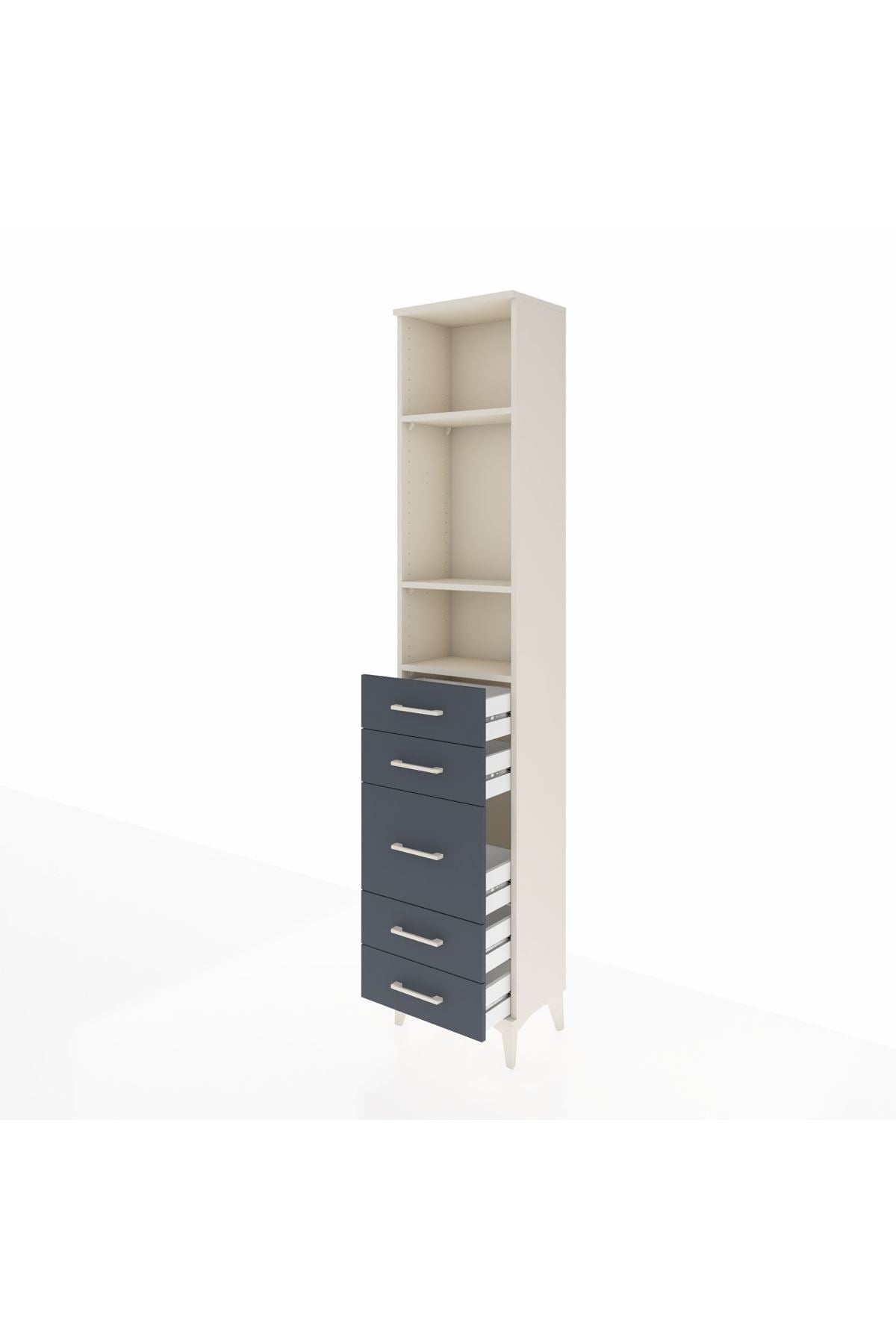 Arges Dolap 3 Raflı 5 Çekmeceli 44x30x221 - S28M114V2A