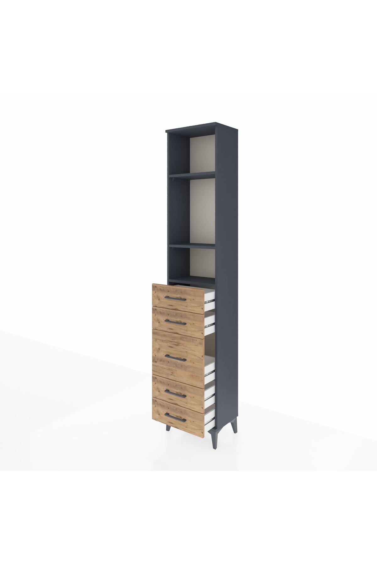 Arges Dolap 3 Raflı 5 Çekmeceli 44x30x221 - S28M114V6A