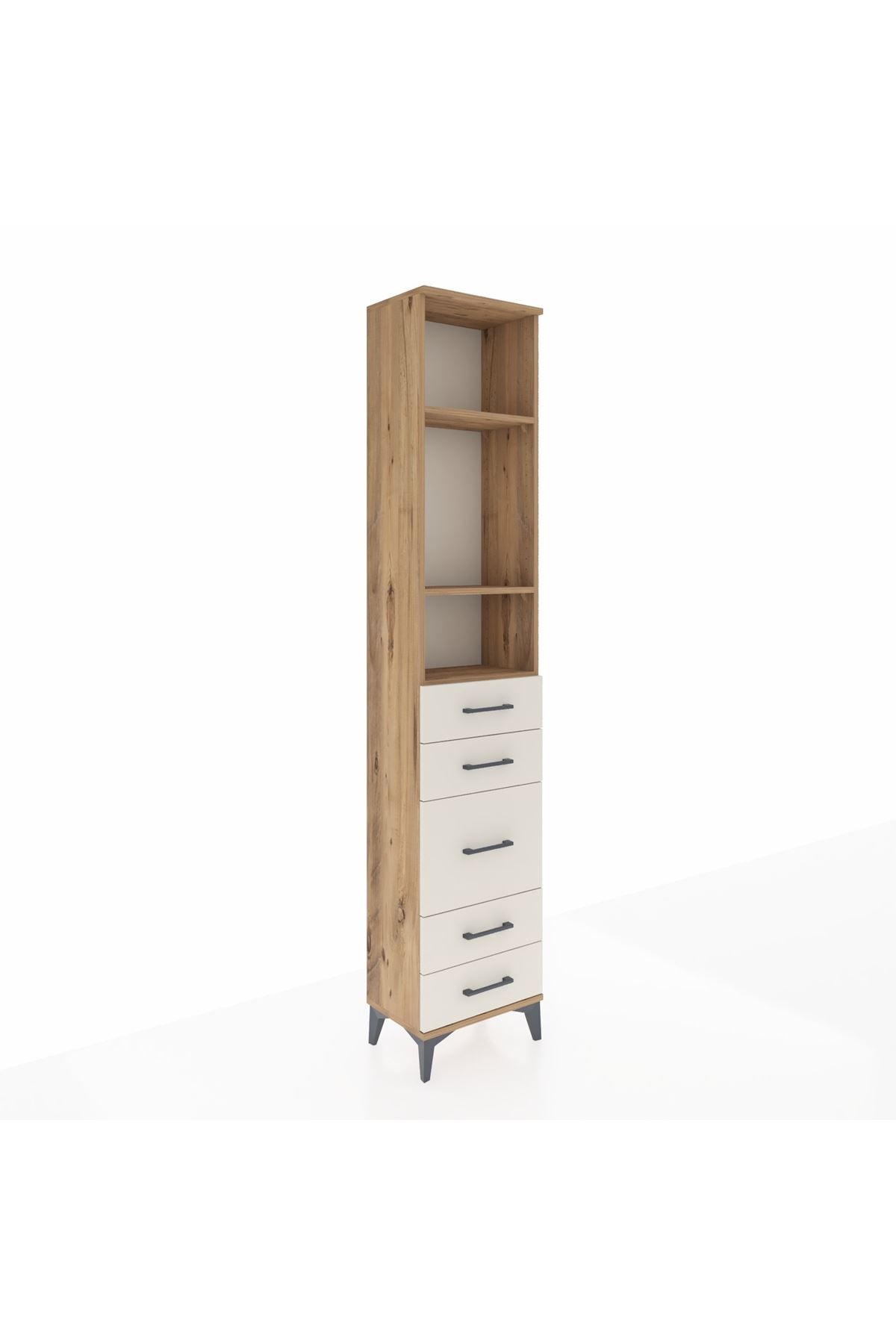 Arges Dolap 3 Raflı 5 Çekmeceli 44x30x221 - S28M114V7A