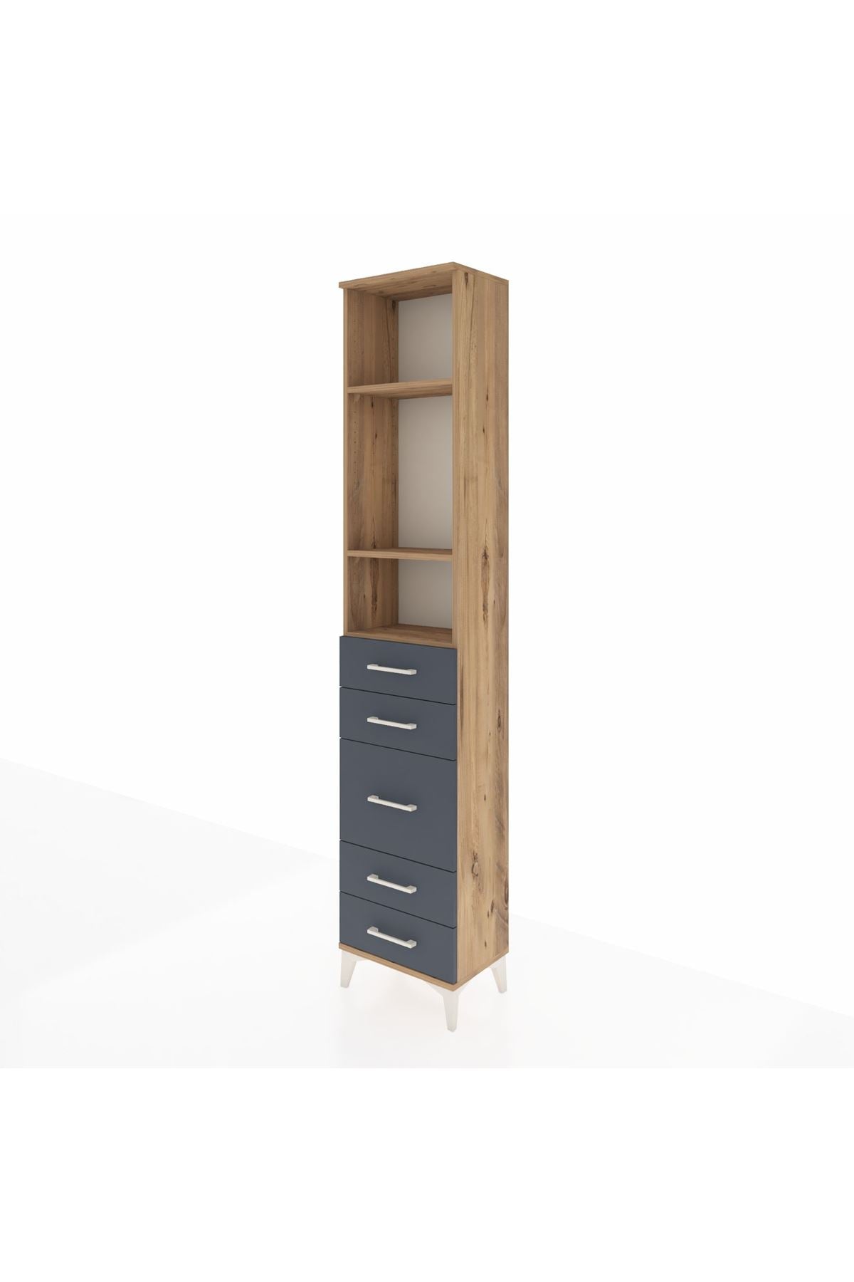 Arges Dolap 3 Raflı 5 Çekmeceli 44x30x221 - S28M114V8A
