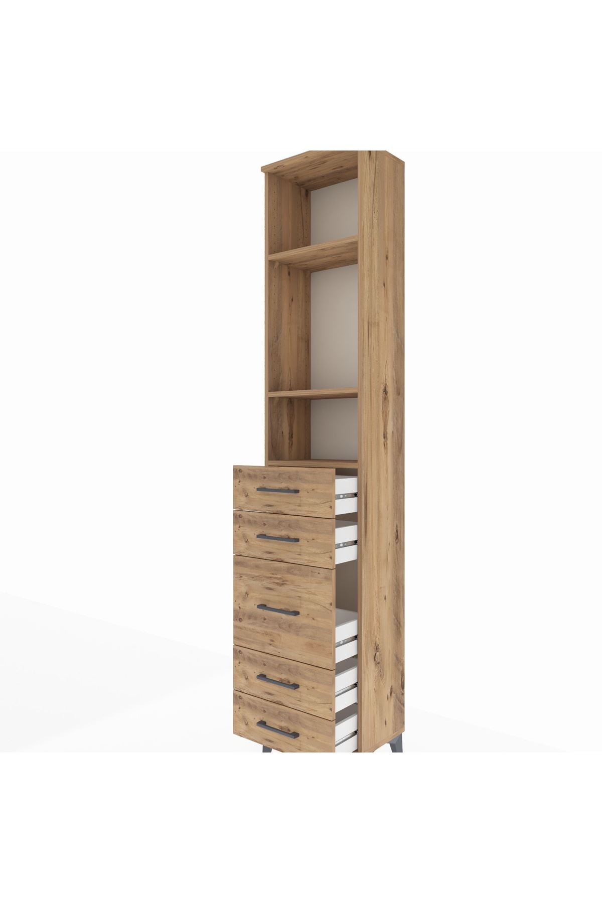 Arges Dolap 3 Raflı 5 Çekmeceli 44x30x221 - S28M114V9A