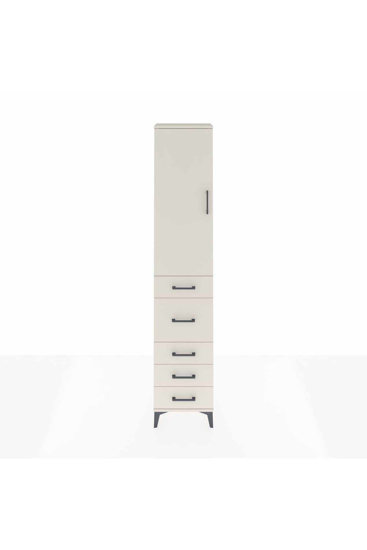 Arges Dolap 2 Raflı 5 Çekmeceli Tek Askılı 44x30x221 - S28M115V1A