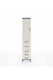 Arges Dolap 2 Raflı 5 Çekmeceli Tek Askılı 44x30x221 - S28M115V4A