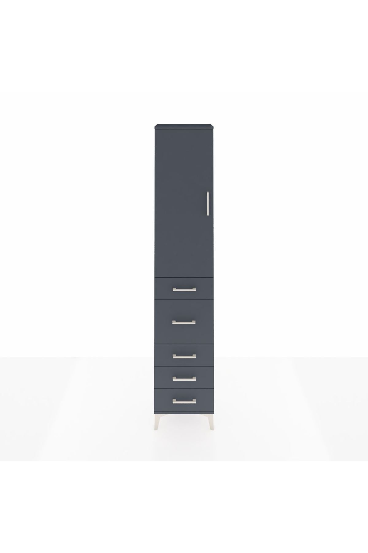 Arges Dolap 2 Raflı 5 Çekmeceli Tek Askılı 44x30x221 - S28M115V5A