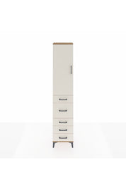 Arges Dolap 2 Raflı 5 Çekmeceli Tek Askılı 44x30x221 - S28M115V7A