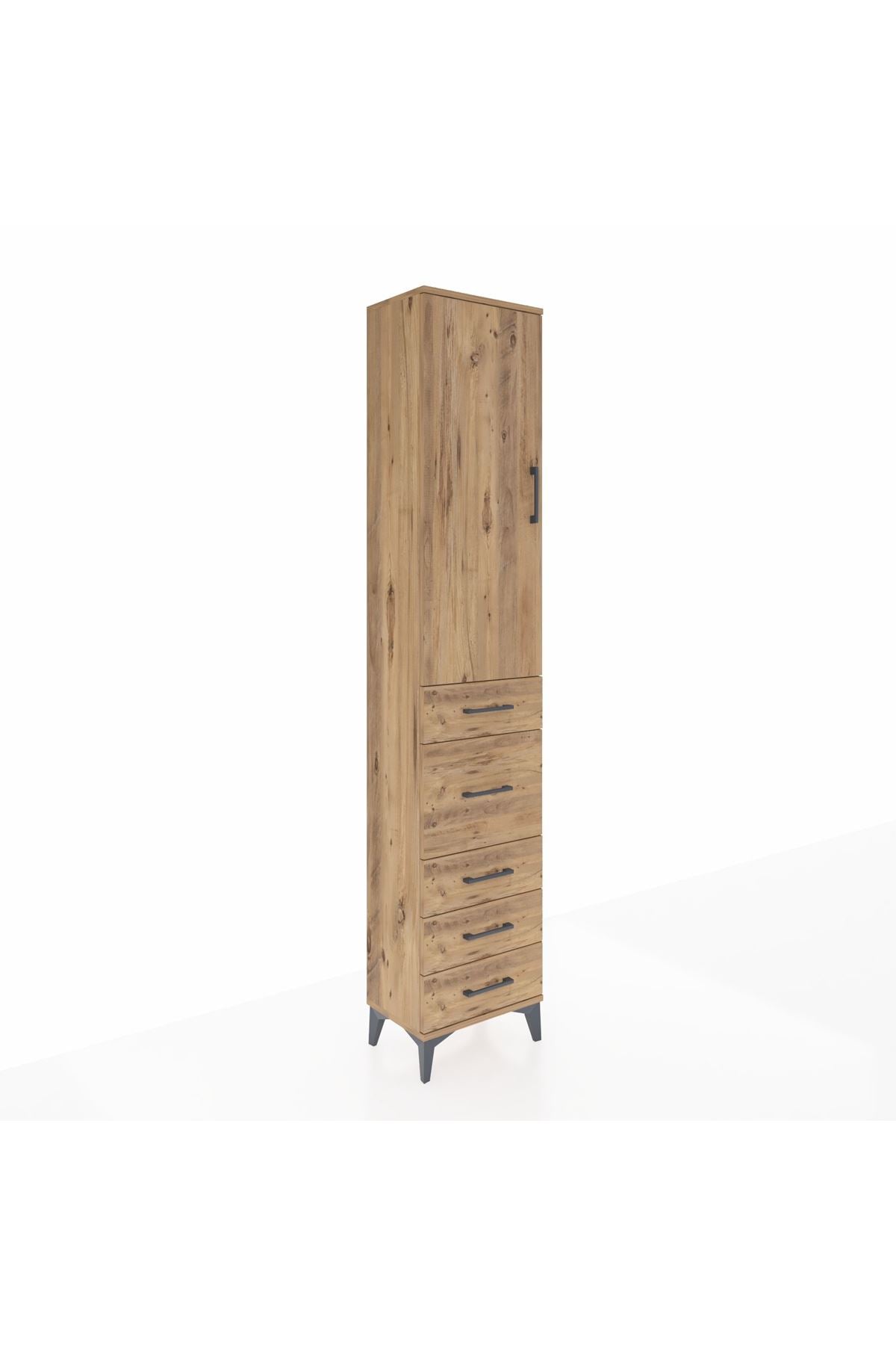 Arges Dolap 2 Raflı 5 Çekmeceli Tek Askılı 44x30x221 - S28M115V9A
