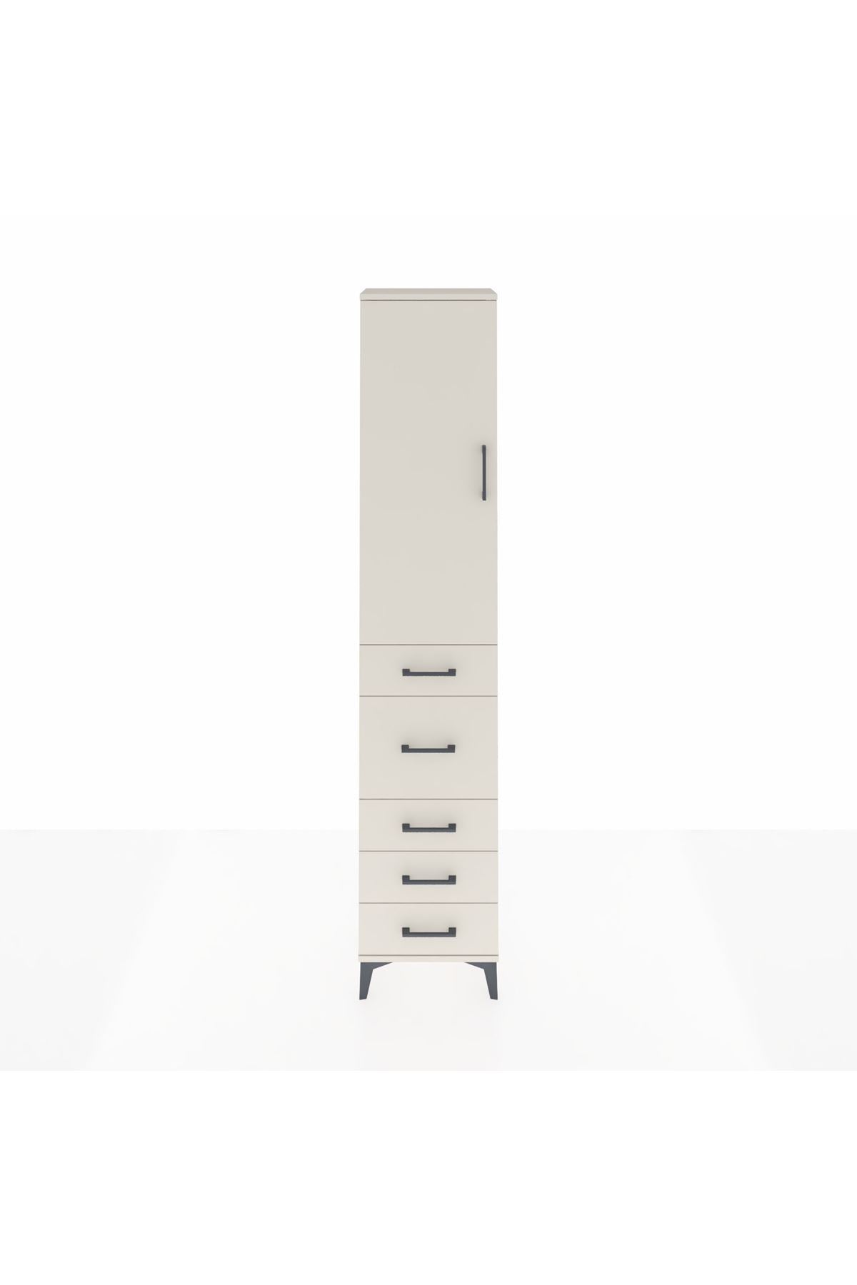 Arges Dolap 3 Raflı 5 Çekmeceli Tek Kapaklı 44x30x221 - S28M116V1A