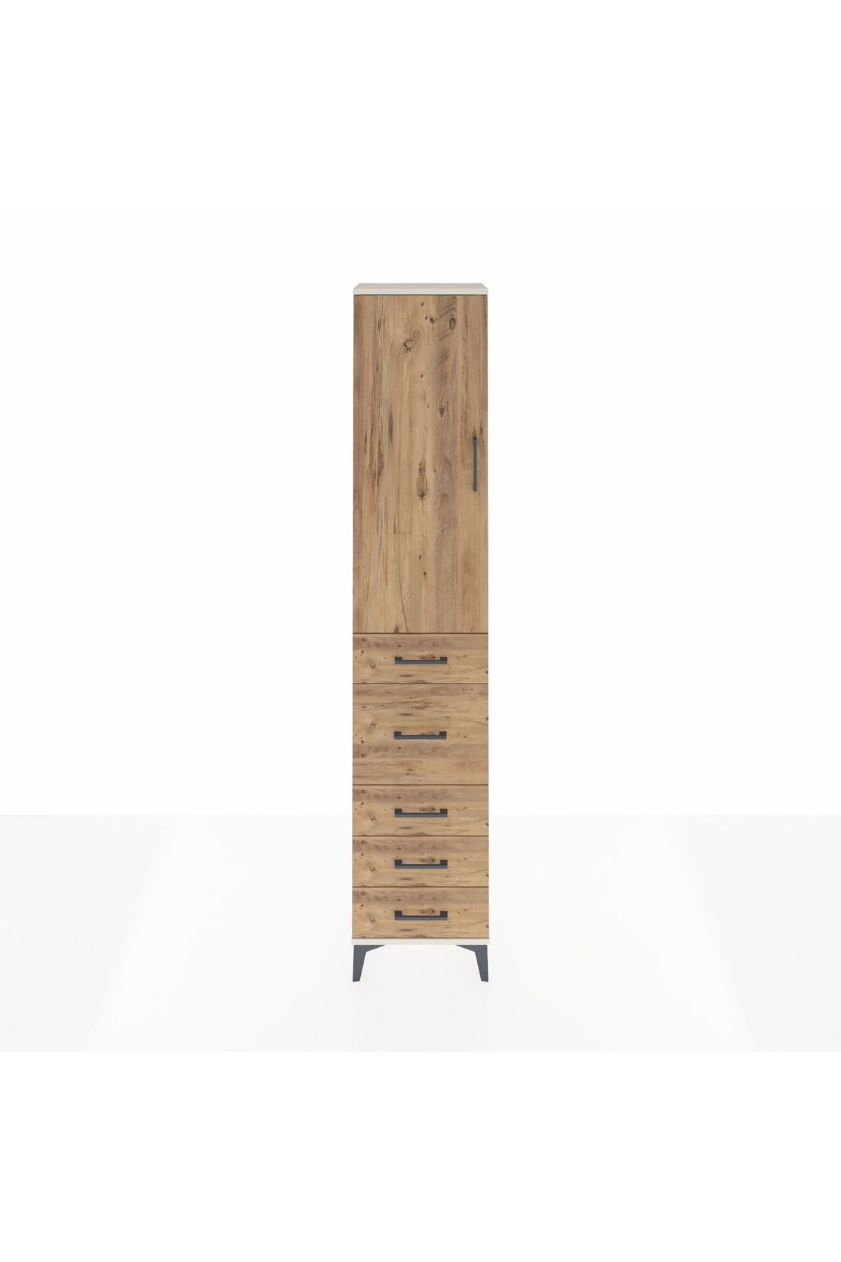 Arges Dolap 3 Raflı 5 Çekmeceli Tek Kapaklı 44x30x221 - S28M116V3A
