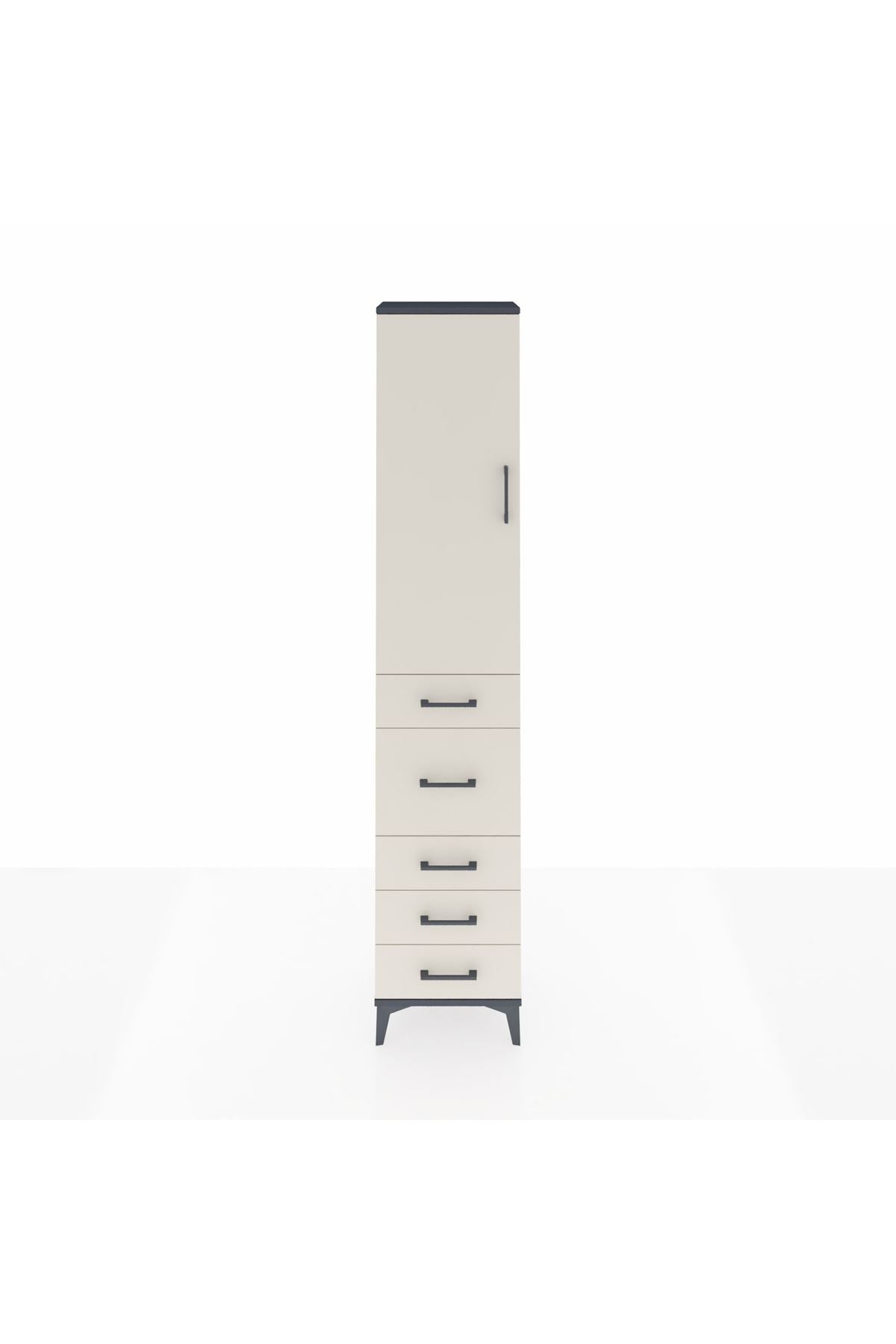 Arges Dolap 3 Raflı 5 Çekmeceli Tek Kapaklı 44x30x221 - S28M116V4A