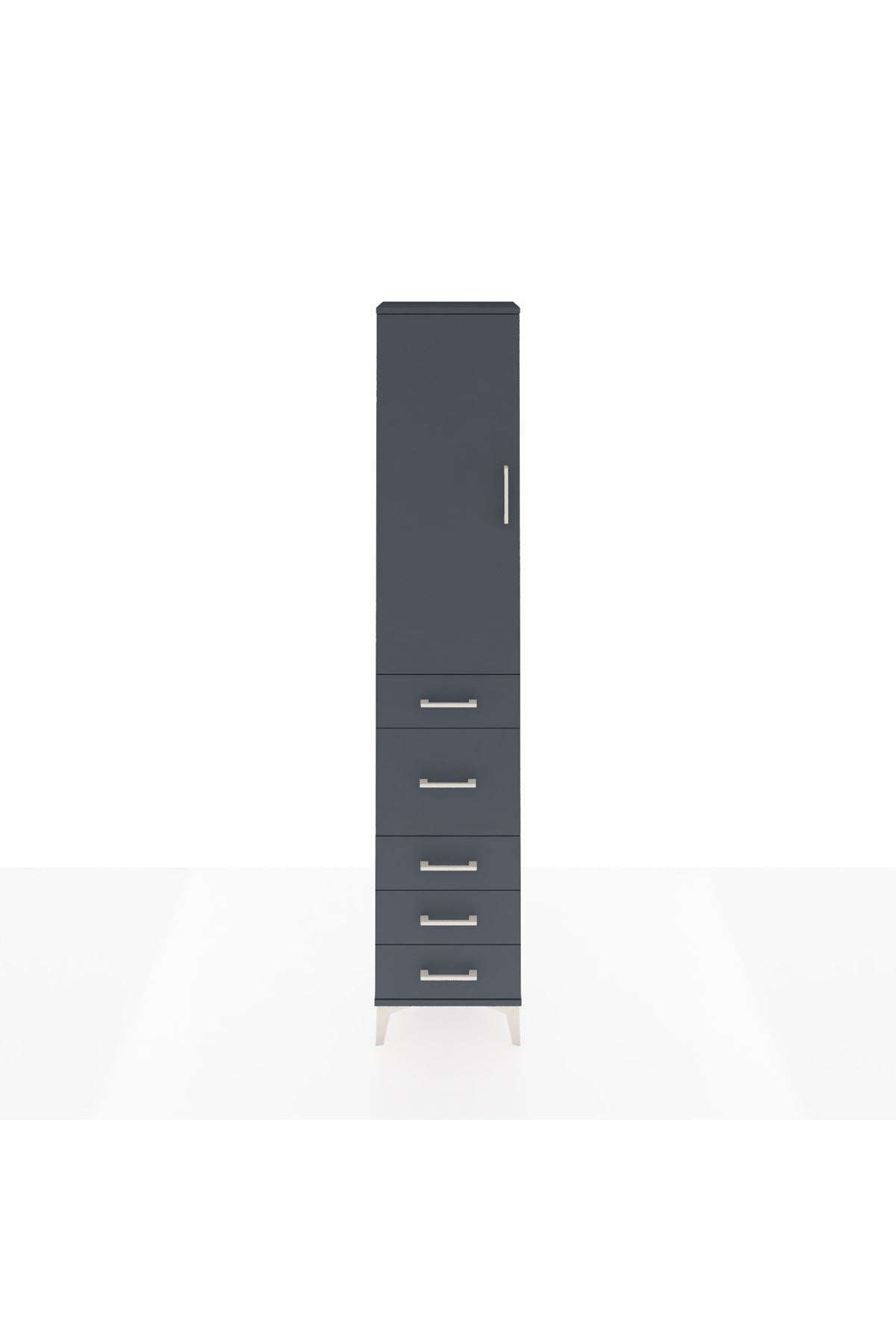 Arges Dolap 3 Raflı 5 Çekmeceli Tek Kapaklı 44x30x221 - S28M116V5A
