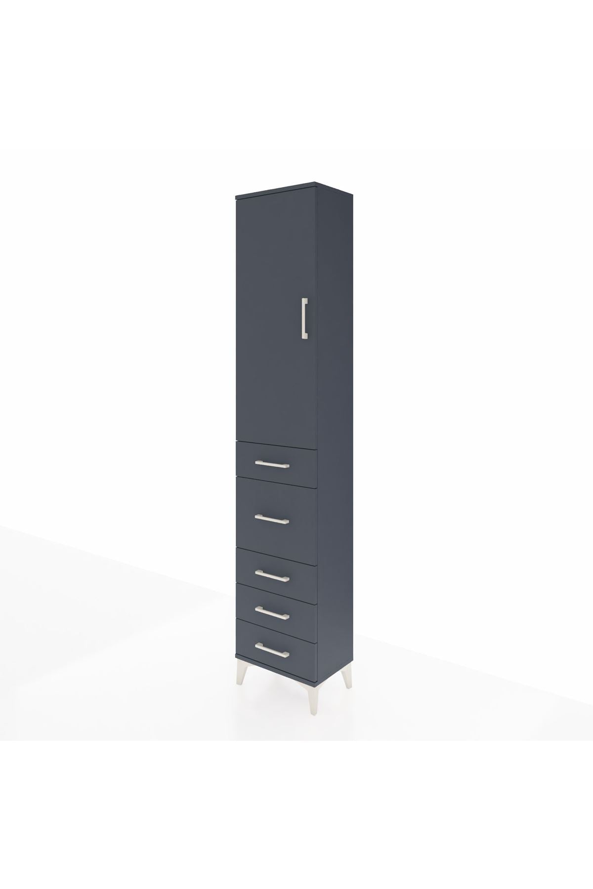 Arges Dolap 3 Raflı 5 Çekmeceli Tek Kapaklı 44x30x221 - S28M116V5A