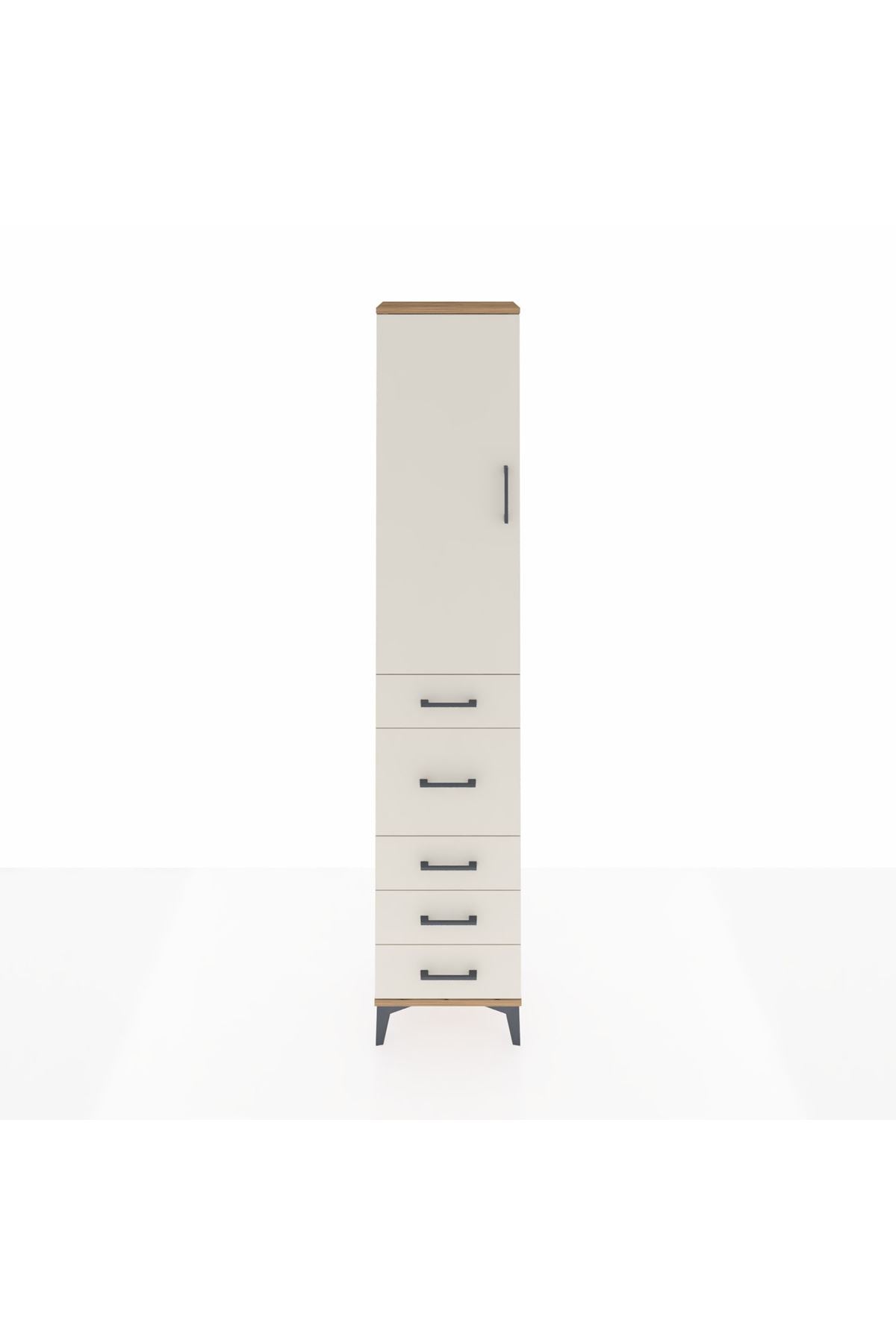 Arges Dolap 3 Raflı 5 Çekmeceli Tek Kapaklı 44x30x221 - S28M116V7A