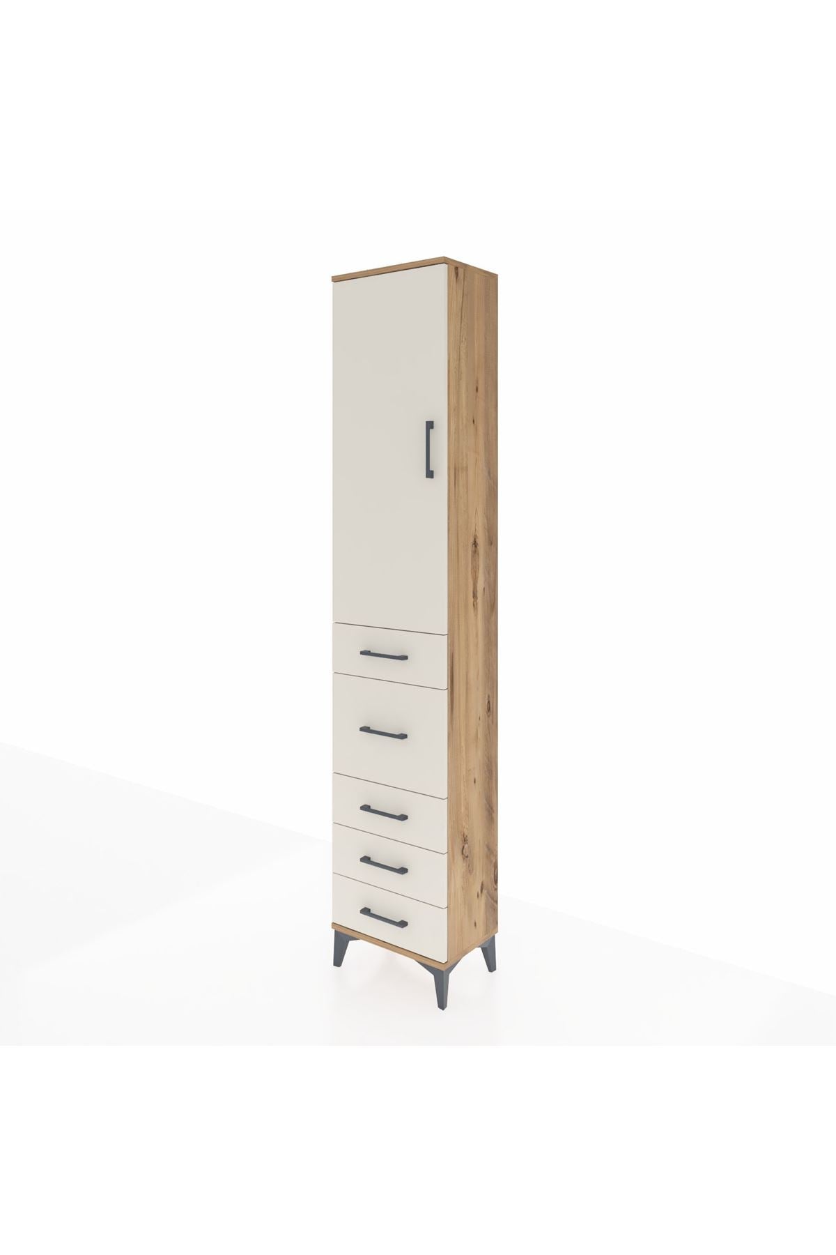 Arges Dolap 3 Raflı 5 Çekmeceli Tek Kapaklı 44x30x221 - S28M116V7A
