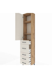 Arges Dolap 3 Raflı 5 Çekmeceli Tek Kapaklı 44x30x221 - S28M116V7A