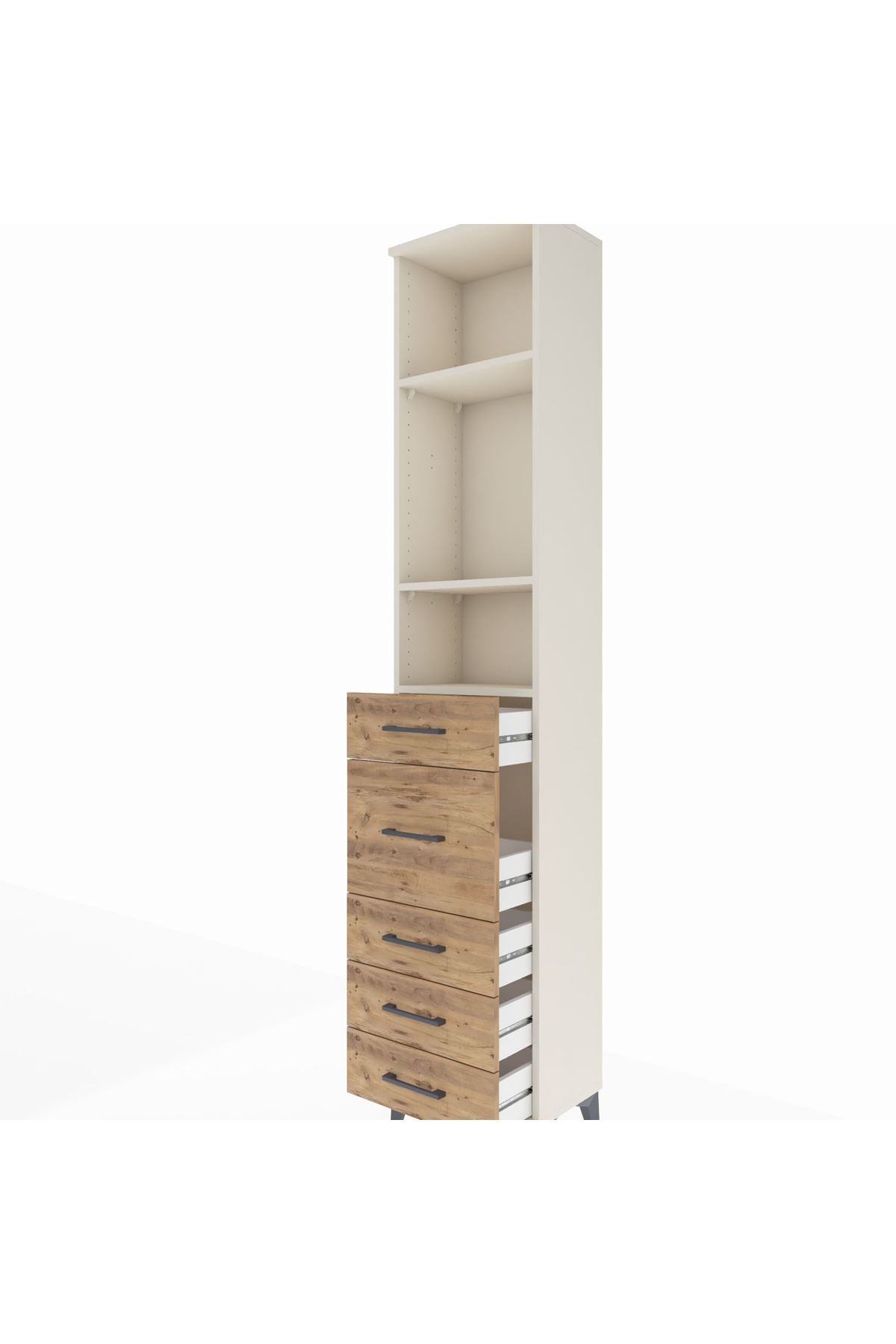 Arges Dolap 3 Raflı 5 Çekmeceli 44x30x221 - S28M117V3A