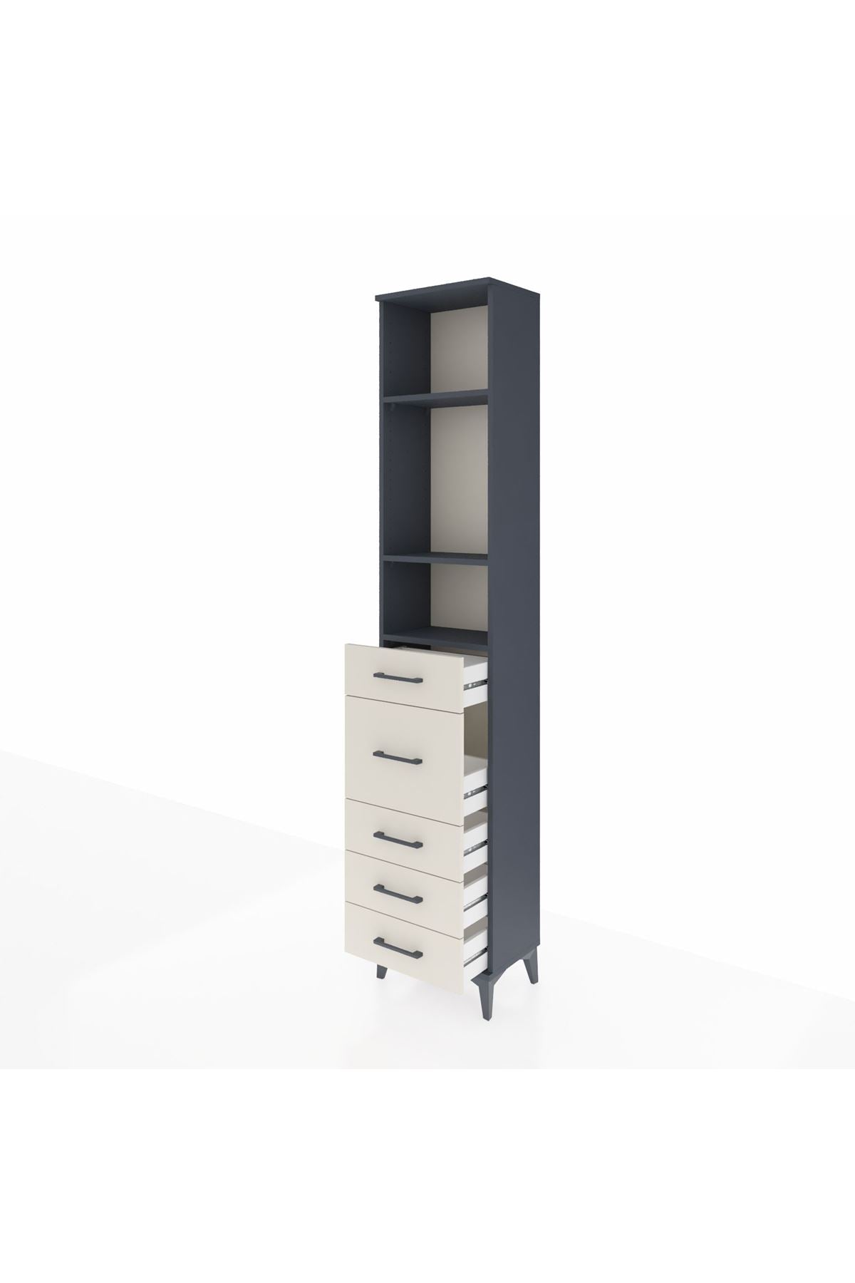 Arges Dolap 3 Raflı 5 Çekmeceli 44x30x221 - S28M117V4A