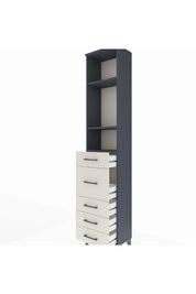 Arges Dolap 3 Raflı 5 Çekmeceli 44x30x221 - S28M117V4A