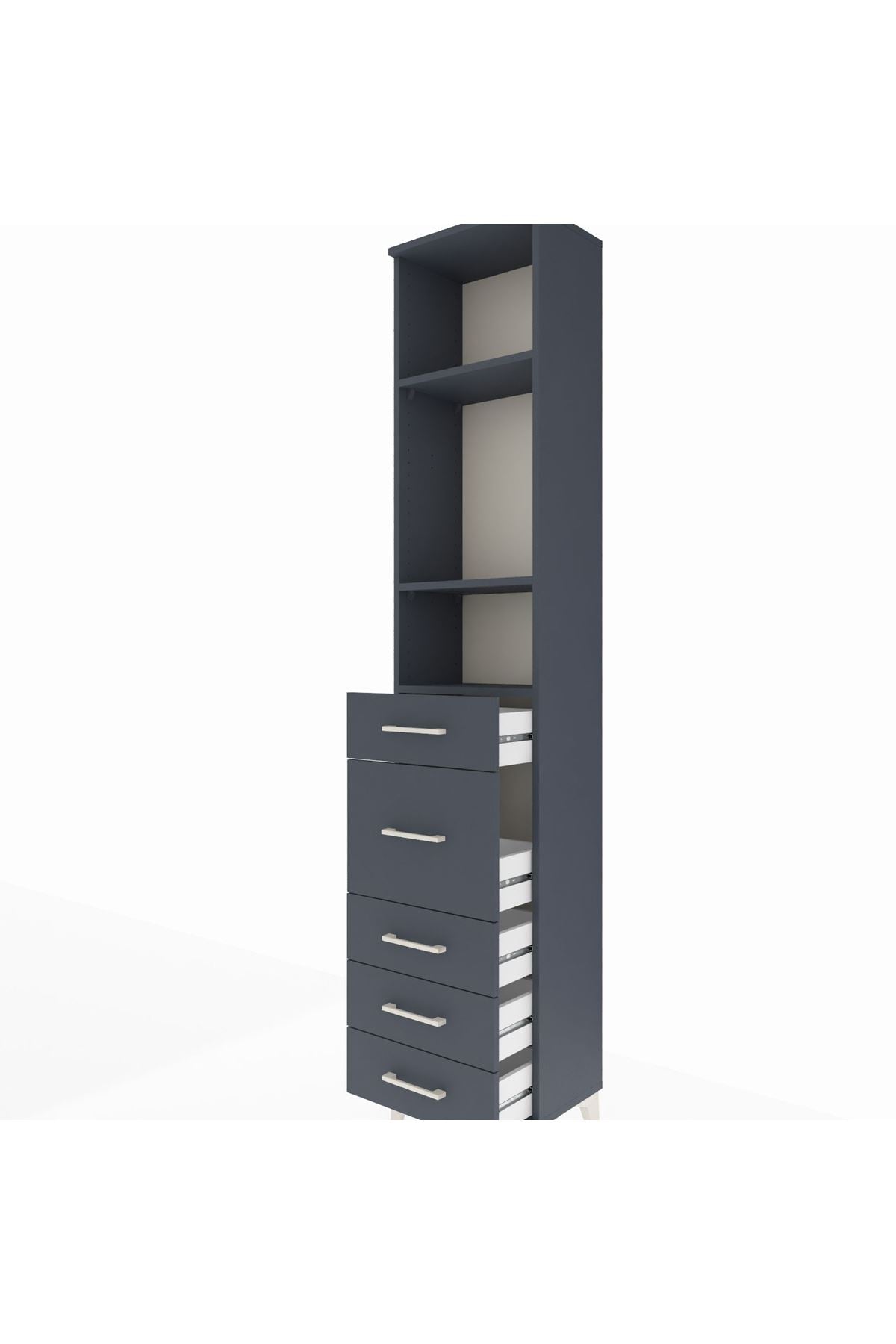Arges Dolap 3 Raflı 5 Çekmeceli 44x30x221 - S28M117V5A