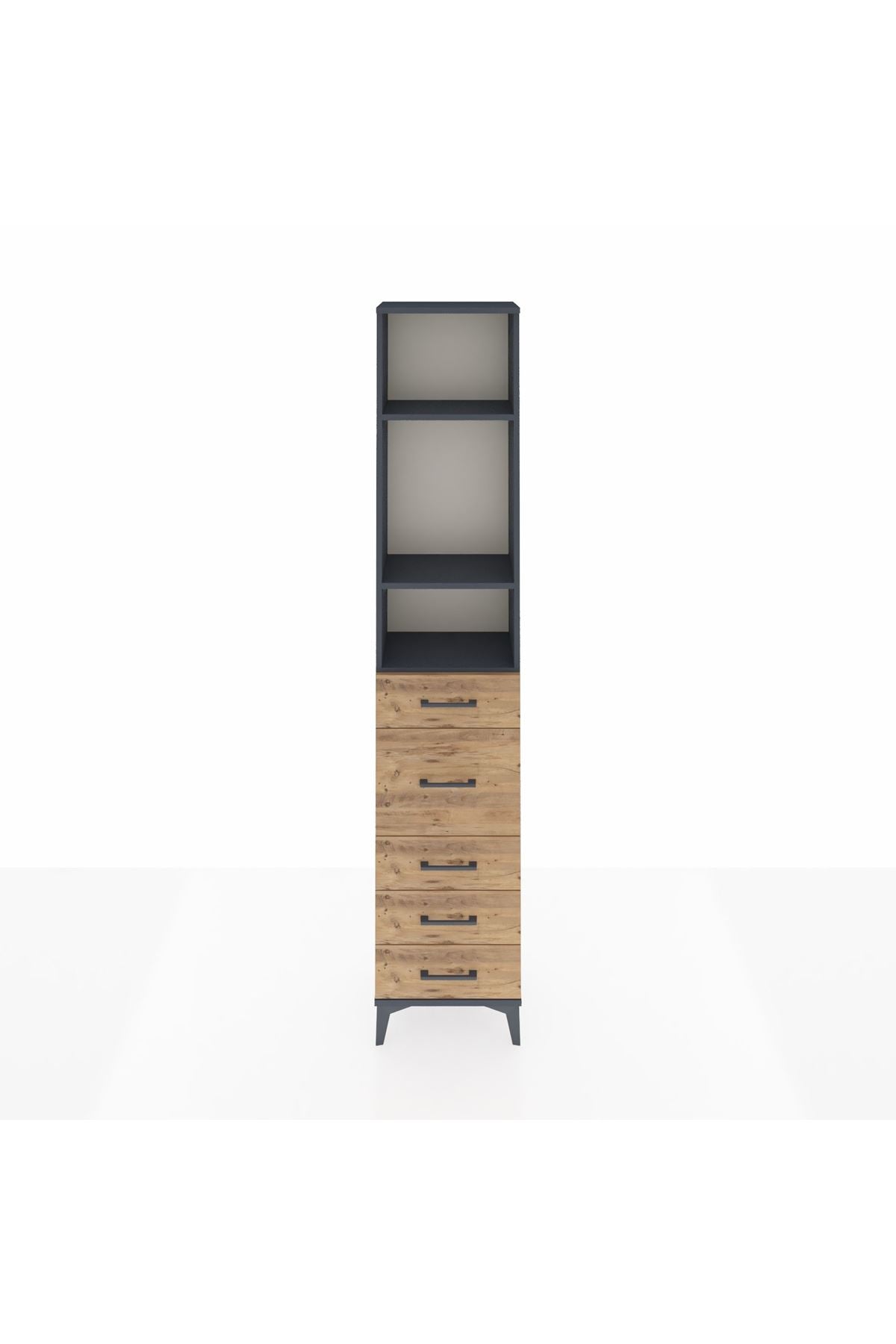 Arges Dolap 3 Raflı 5 Çekmeceli 44x30x221 - S28M117V6A
