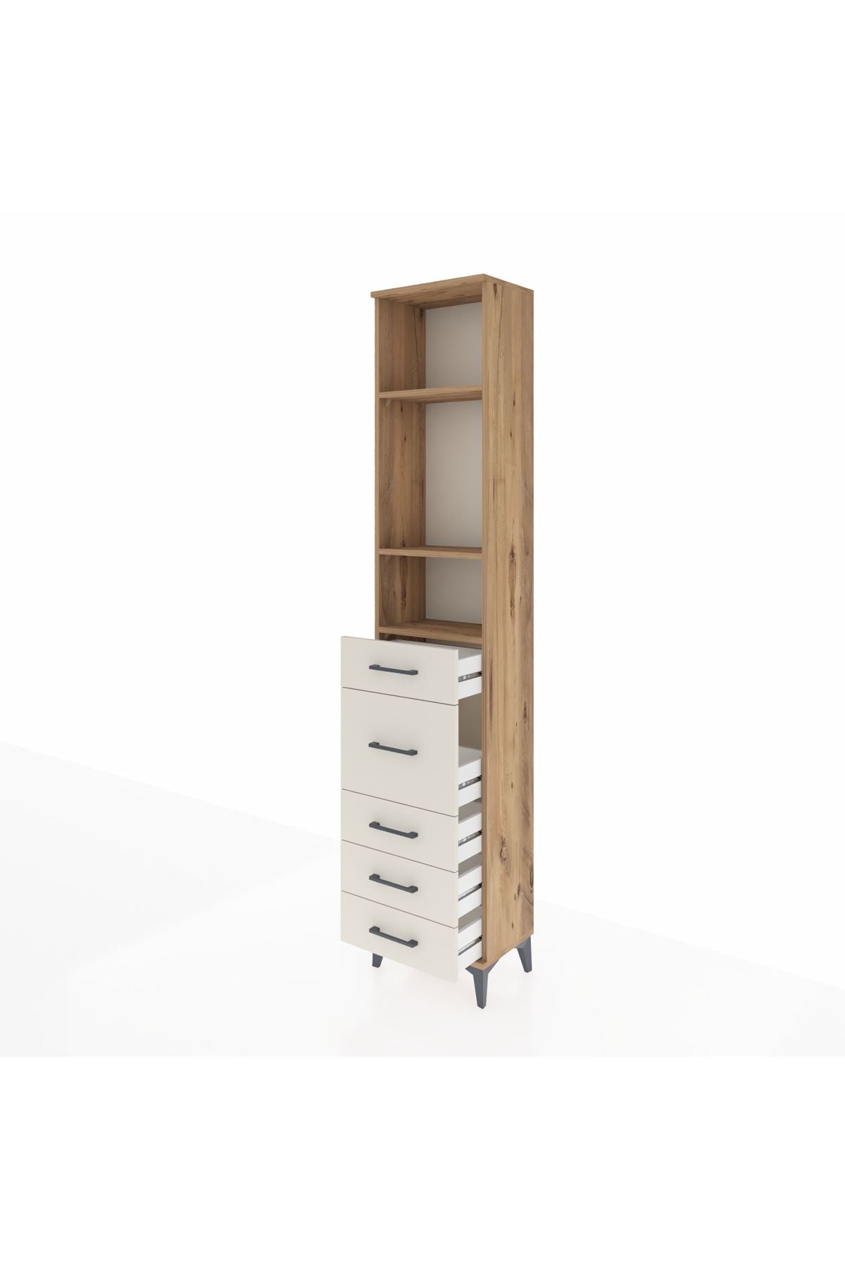 Arges Dolap 3 Raflı 5 Çekmeceli 44x30x221 - S28M117V7A