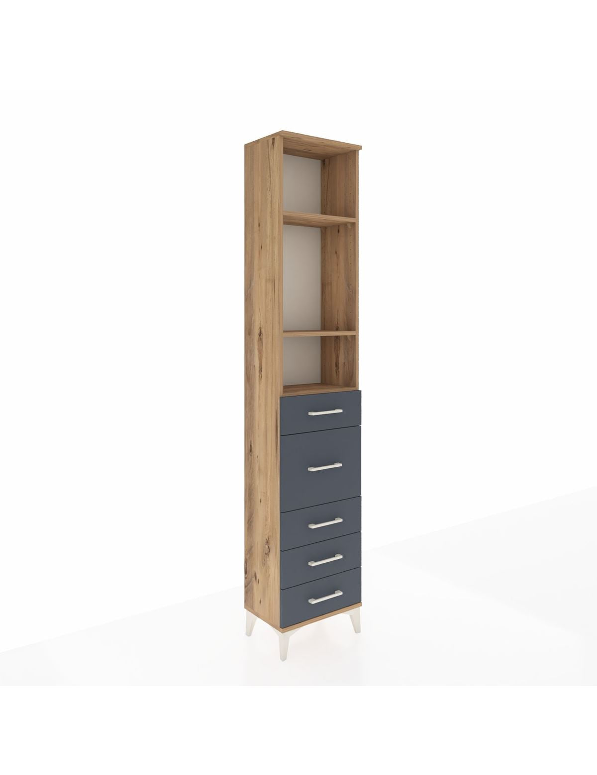 Arges Dolap 3 Raflı 5 Çekmeceli 44x30x221 - S28M117V8A