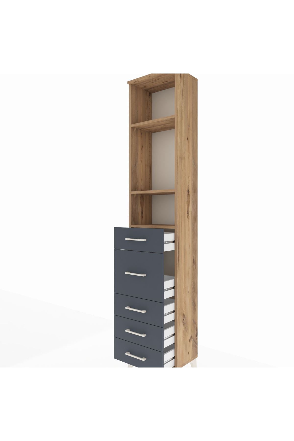 Arges Dolap 3 Raflı 5 Çekmeceli 44x30x221 - S28M117V8A
