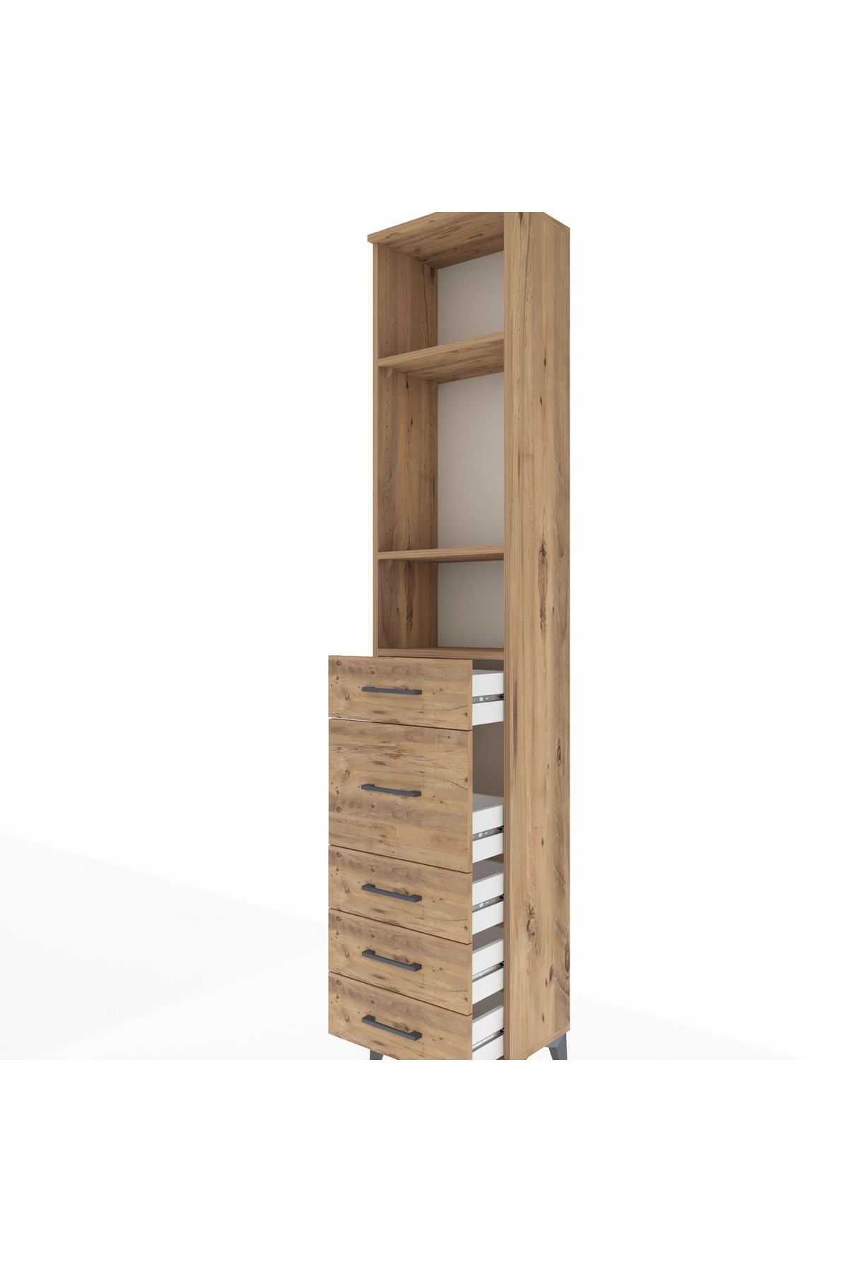 Arges Dolap 3 Raflı 5 Çekmeceli 44x30x221 - S28M117V9A
