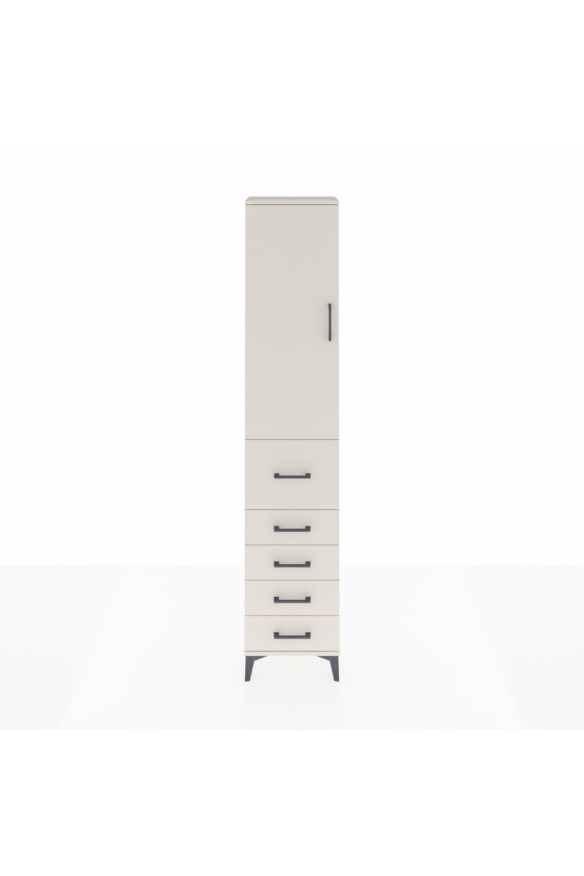 Arges Dolap 2 Raflı 5 Çekmeceli Tek Askılı 44x30x221 - S28M118V1A