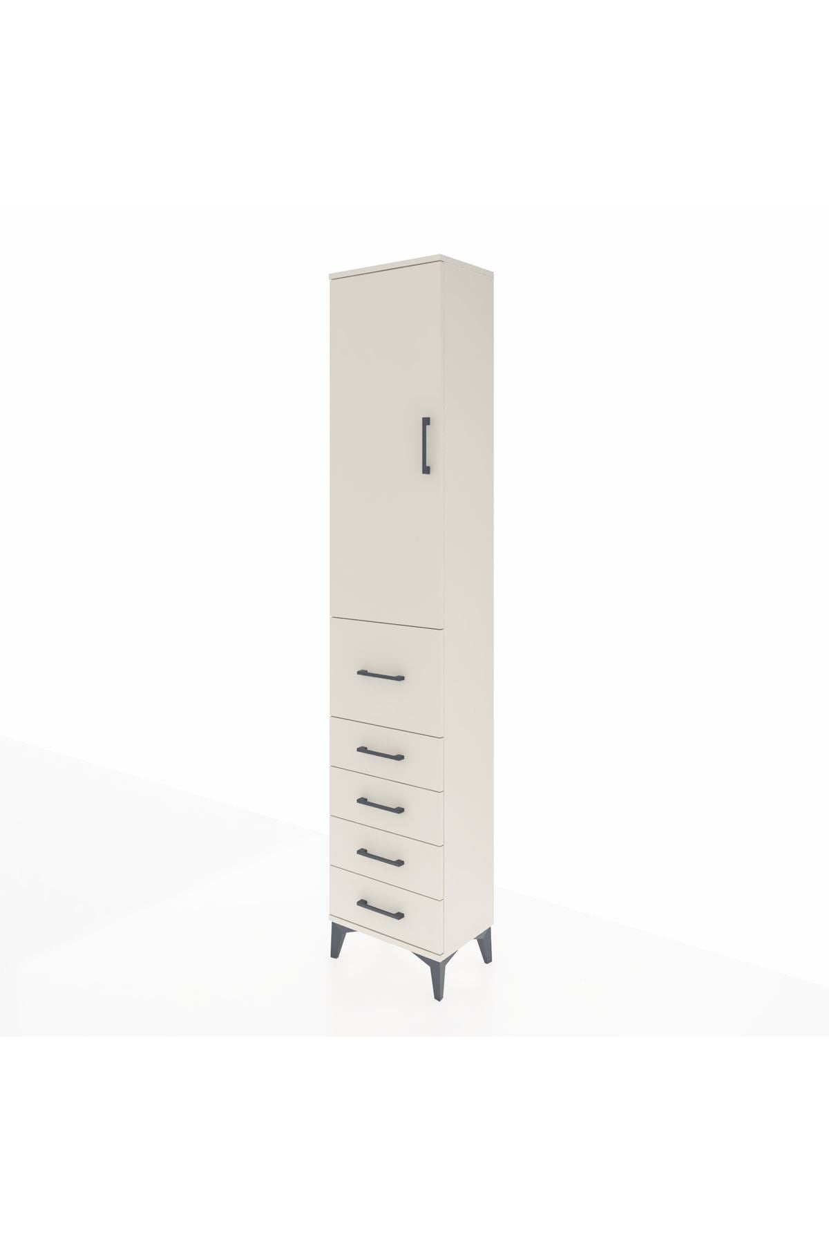 Arges Dolap 2 Raflı 5 Çekmeceli Tek Askılı 44x30x221 - S28M118V1A