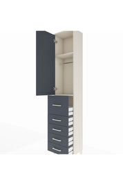 Arges Dolap 2 Raflı 5 Çekmeceli Tek Askılı 44x30x221 - S28M118V2A
