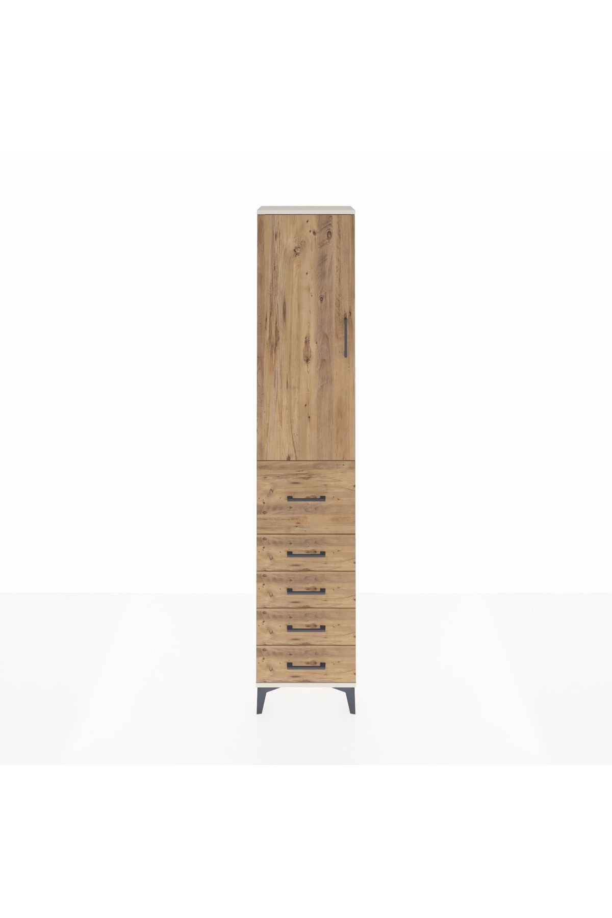 Arges Dolap 2 Raflı 5 Çekmeceli Tek Askılı 44x30x221 - S28M118V3A