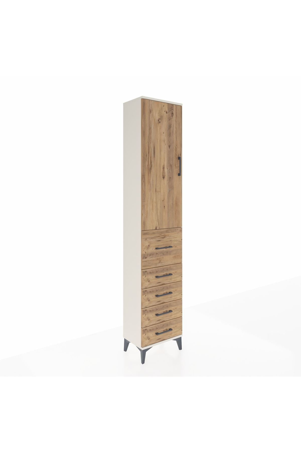 Arges Dolap 2 Raflı 5 Çekmeceli Tek Askılı 44x30x221 - S28M118V3A