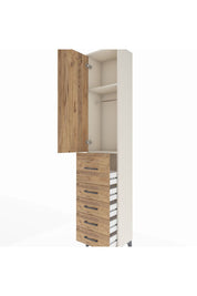 Arges Dolap 2 Raflı 5 Çekmeceli Tek Askılı 44x30x221 - S28M118V3A