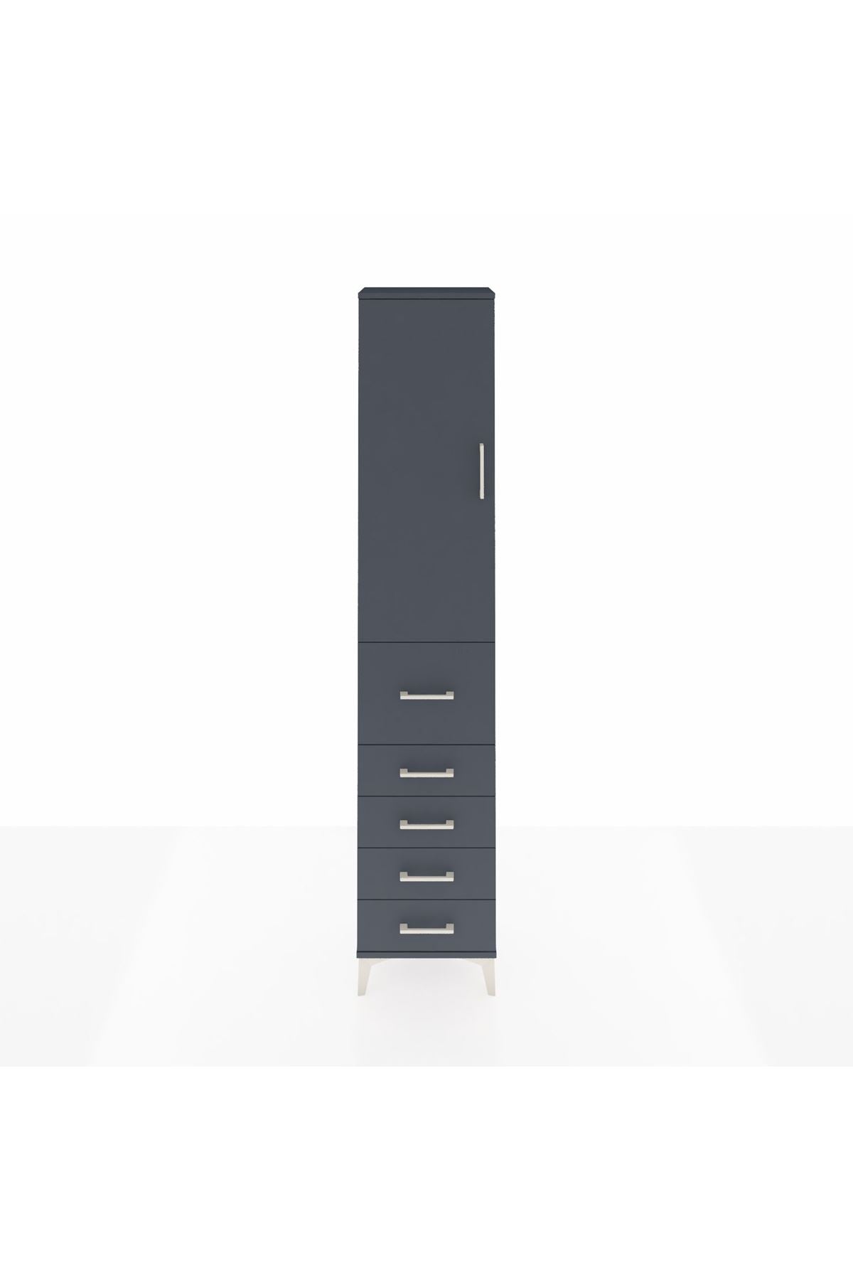 Arges Dolap 2 Raflı 5 Çekmeceli Tek Askılı 44x30x221 - S28M118V5A