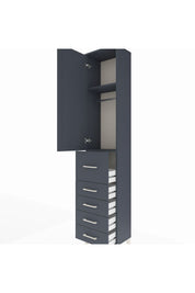 Arges Dolap 2 Raflı 5 Çekmeceli Tek Askılı 44x30x221 - S28M118V5A