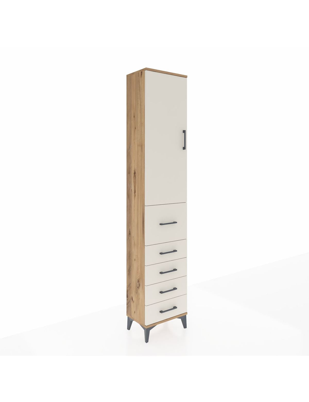 Arges Dolap 2 Raflı 5 Çekmeceli Tek Askılı 44x30x221 - S28M118V7A