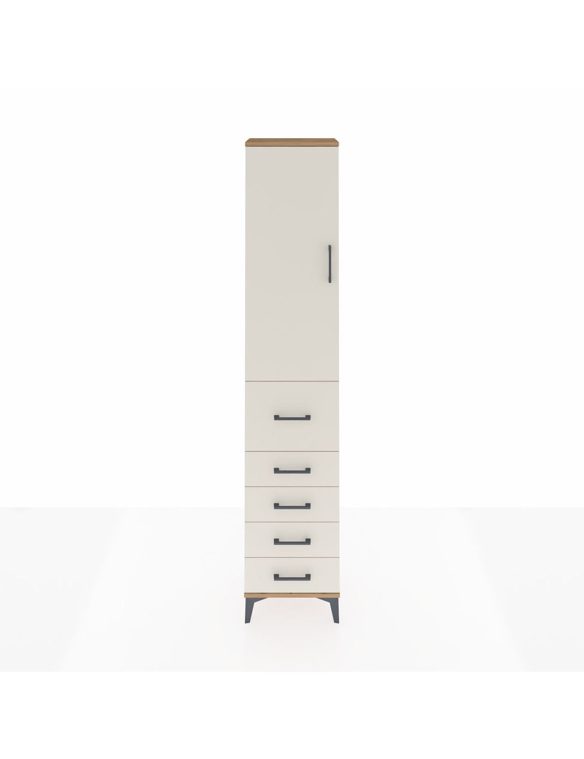 Arges Dolap 2 Raflı 5 Çekmeceli Tek Askılı 44x30x221 - S28M118V7A
