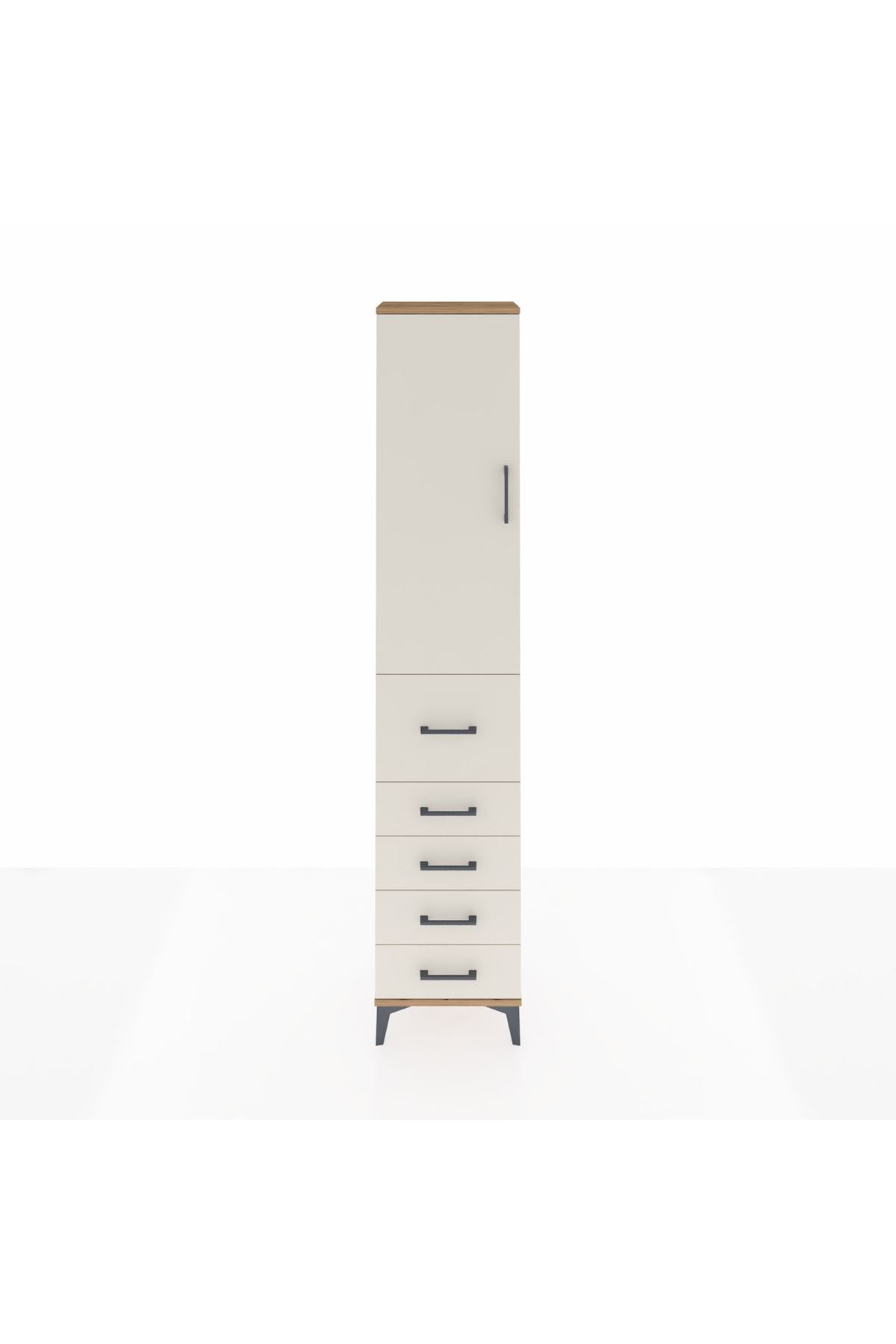 Arges Dolap 2 Raflı 5 Çekmeceli Tek Askılı 44x30x221 - S28M118V7A