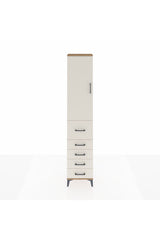 Arges Dolap 2 Raflı 5 Çekmeceli Tek Askılı 44x30x221